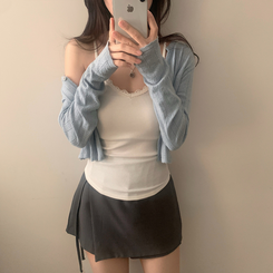 レースリブレイヤードキャミソール IVORY