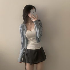 レースリブレイヤードキャミソール IVORY