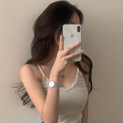 レースリブレイヤードキャミソール IVORY