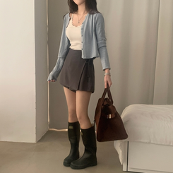 レースリブレイヤードキャミソール IVORY