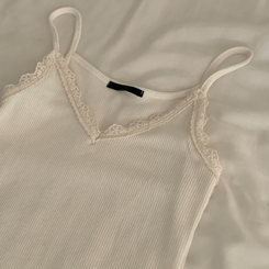 レースリブレイヤードキャミソール