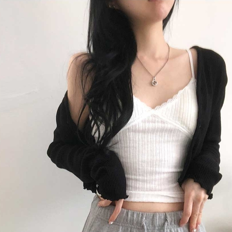 【カップ付き】レイヤードレースキャミソール WHITE