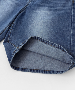 ショートパンツ 5分丈バックポケットデニムショートパンツ