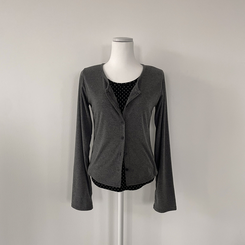 レイヤードドットカーディガン