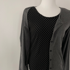 レイヤードドットカーディガン