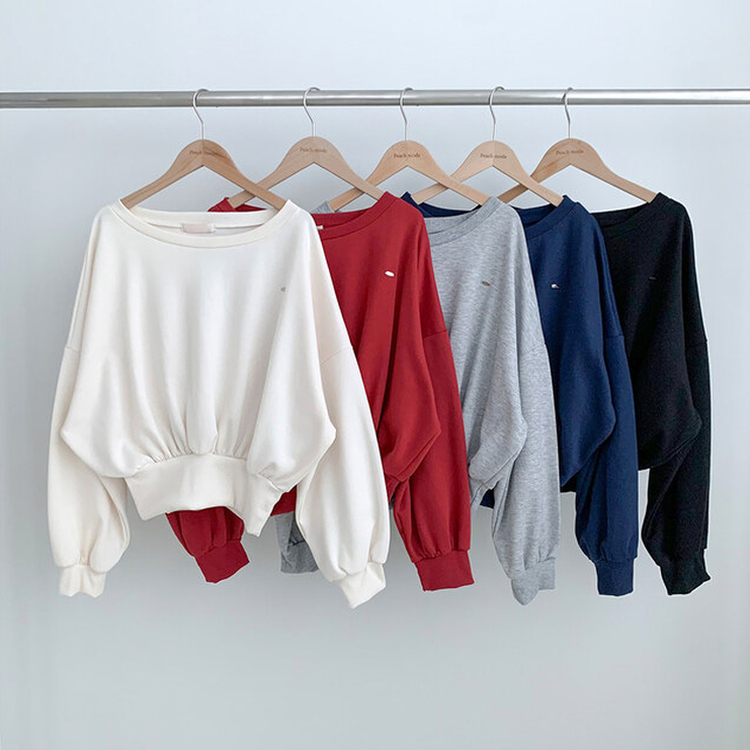 ペンダントオフショルダークロップトレーナー(5color)