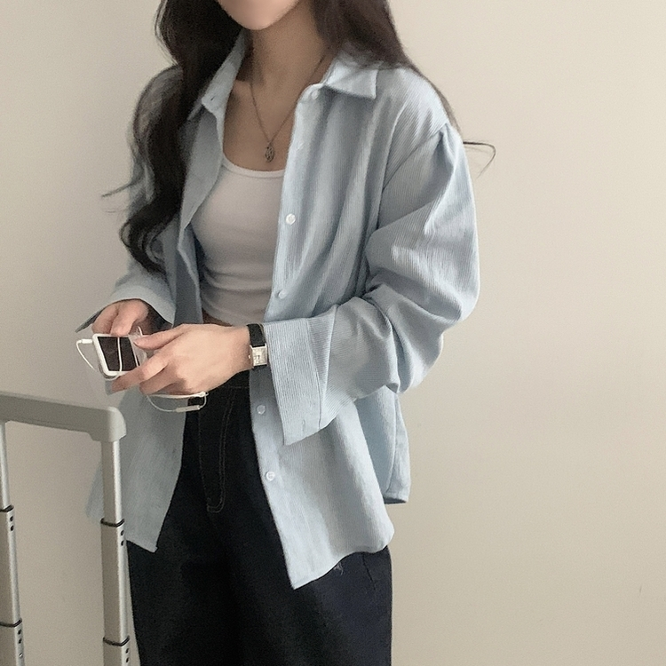 클라우드 모던 스트라이프 루즈핏 카라 셔츠남방 4color 소라