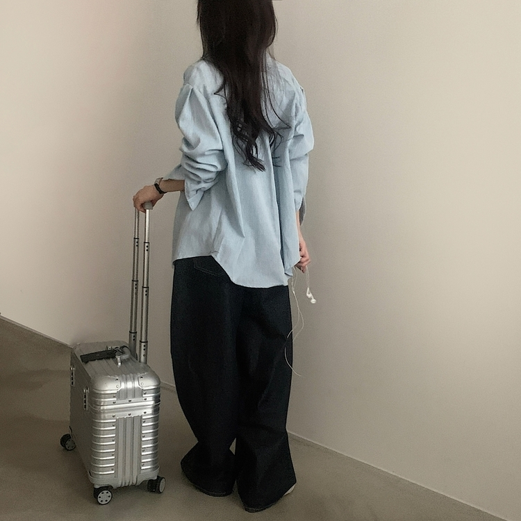 클라우드 모던 스트라이프 루즈핏 카라 셔츠남방 4color 소라