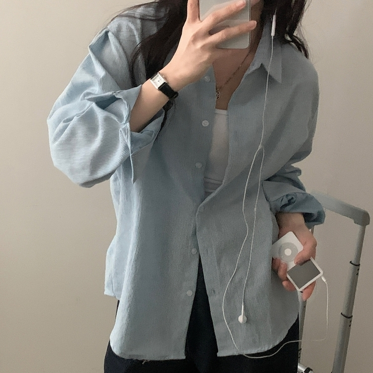 클라우드 모던 스트라이프 루즈핏 카라 셔츠남방 4color 소라