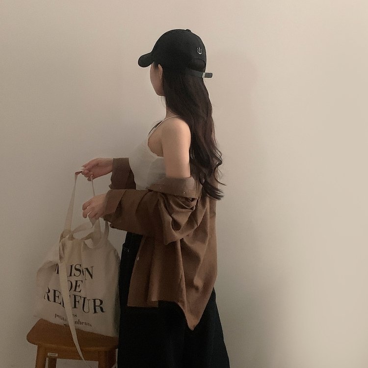 클라우드 모던 스트라이프 루즈핏 카라 셔츠남방 4color 브라운