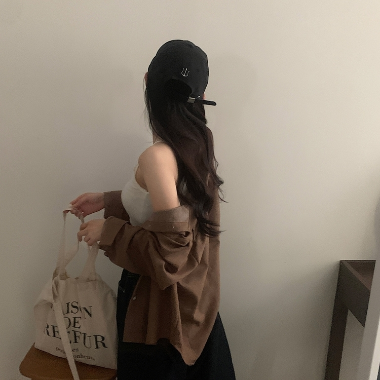 클라우드 모던 스트라이프 루즈핏 카라 셔츠남방 4color 브라운