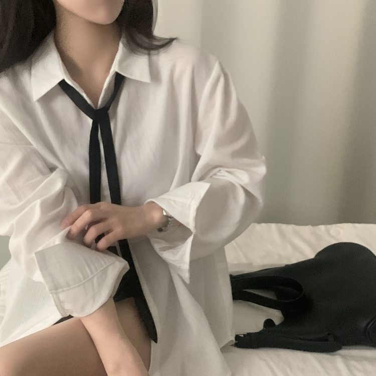 클라우드 모던 스트라이프 루즈핏 카라 셔츠남방 4color 아이보리