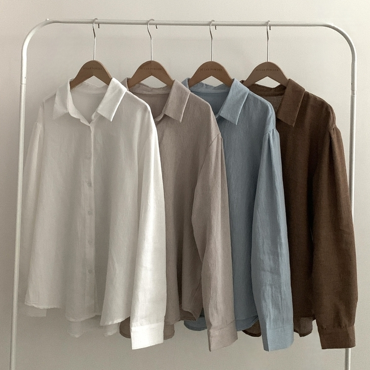 클라우드 모던 스트라이프 루즈핏 카라 셔츠남방 4color