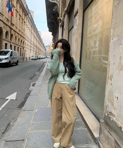 ワイド 【丈別】スチールリベットパンツ BEIGE