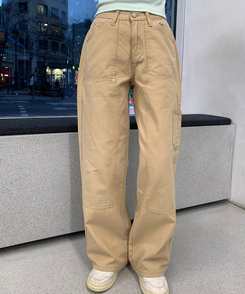 ワイド 【丈別】スチールリベットパンツ BEIGE