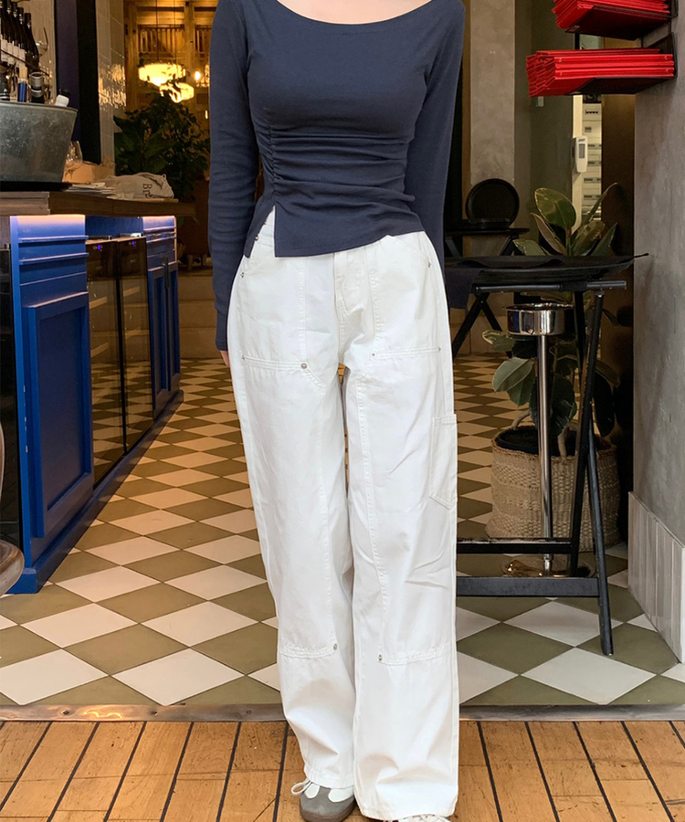 【丈別】スチールリベットパンツ IVORY