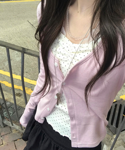 ドットシャーリングスリーブレス(11color) CREAM-DOT