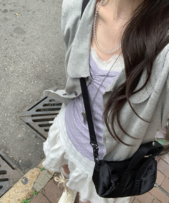 ドットシャーリングスリーブレス(11color) LAVENDER-DOT