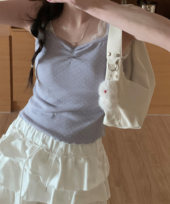 ドットシャーリングスリーブレス(11color) LAVENDER-DOT