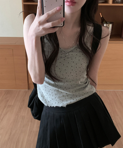 ドットシャーリングスリーブレス(11color) GREY-MINI STAR