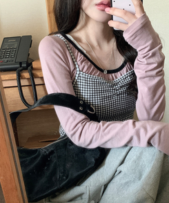 ドットシャーリングスリーブレス(11color) BLACK-CHECK