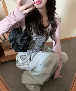 ドットシャーリングスリーブレス(11color) BLACK-CHECK