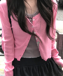 ドットシャーリングスリーブレス(11color) PINK-CHECK