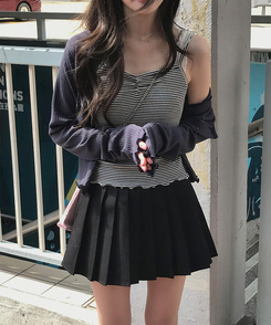 ドットシャーリングスリーブレス(11color) DARK NAVY-STRIPE