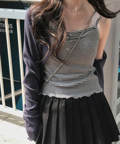 ドットシャーリングスリーブレス(11color) DARK NAVY-STRIPE