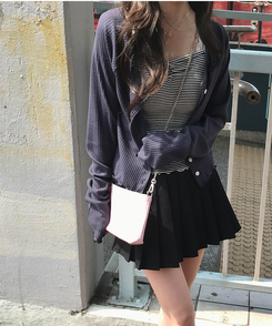 ドットシャーリングスリーブレス(11color) DARK NAVY-STRIPE