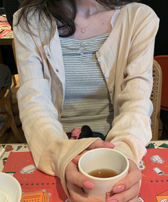 ドットシャーリングスリーブレス(11color) GRAY-STRIPE