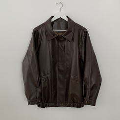 ハーフレザーブルゾンジャンパー