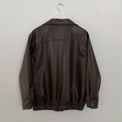 ハーフレザーブルゾンジャンパー