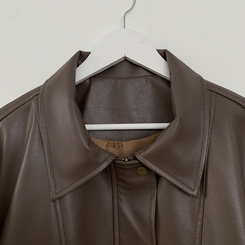 ハーフレザーブルゾンジャンパー