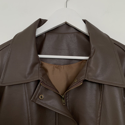 ハーフレザーブルゾンジャンパー