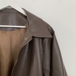 ハーフレザーブルゾンジャンパー