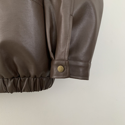 ハーフレザーブルゾンジャンパー