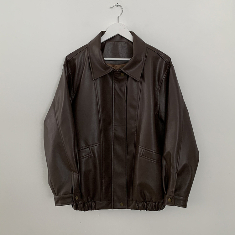 ハーフレザーブルゾンジャンパー