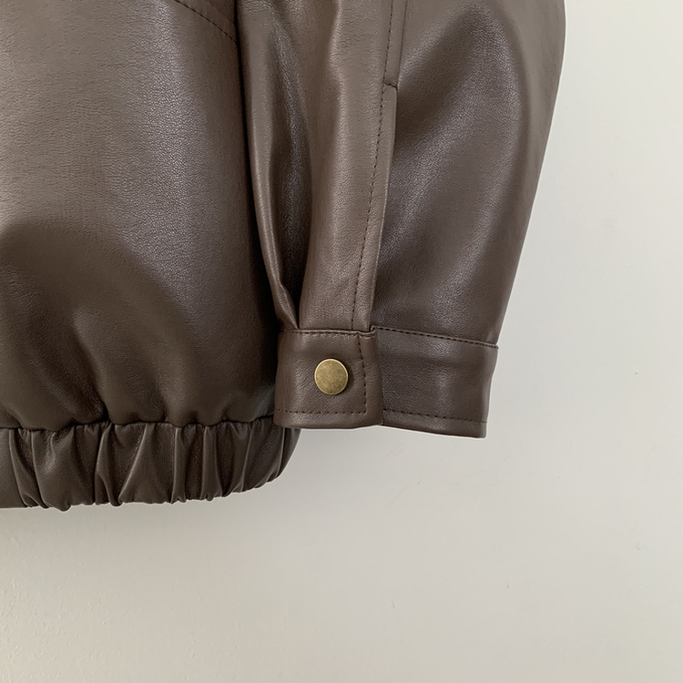 ハーフレザーブルゾンジャンパー