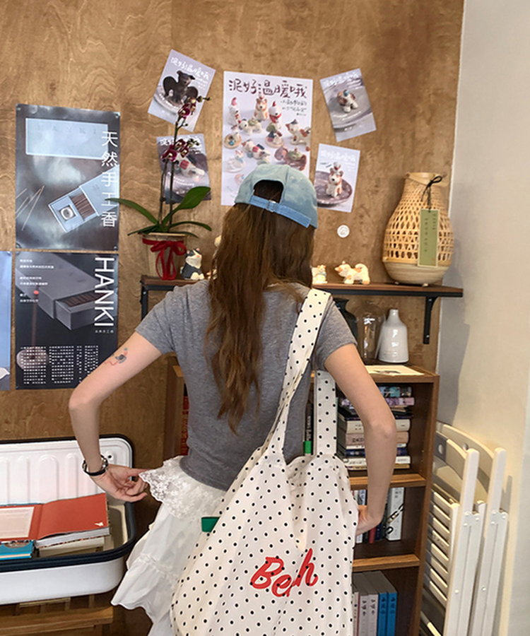 レースフリルTシャツ GREY