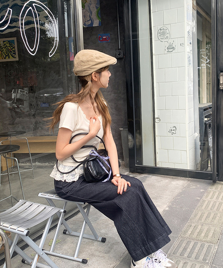 レースフリルTシャツ WHITE