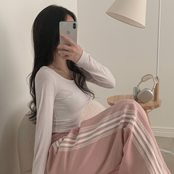 퓨츠 레이스 와이드 라인 트레이닝 롱팬츠 추리닝 6color 핑크