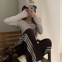 퓨츠 레이스 와이드 라인 트레이닝 롱팬츠 추리닝 6color 브라운