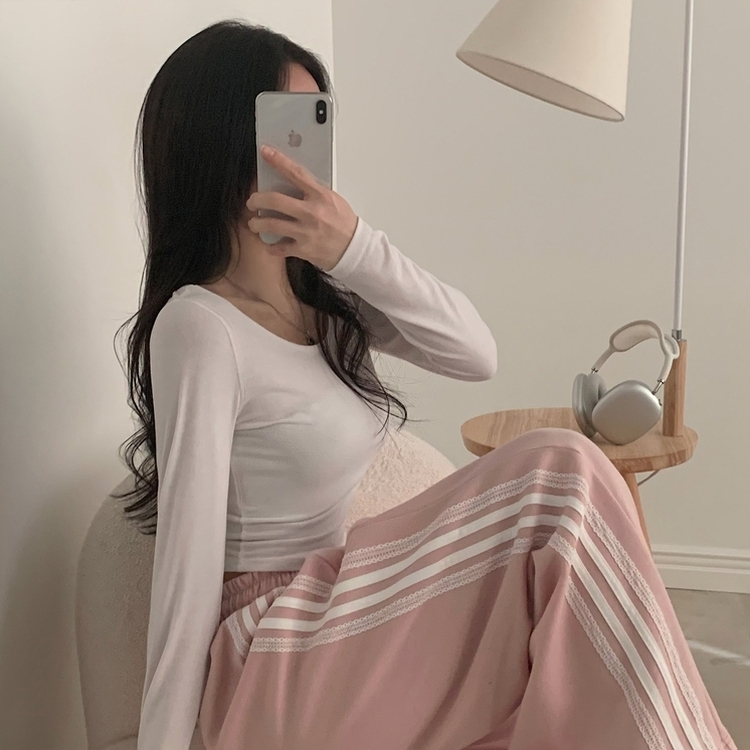 퓨츠 레이스 와이드 라인 트레이닝 롱팬츠 추리닝 6color 핑크