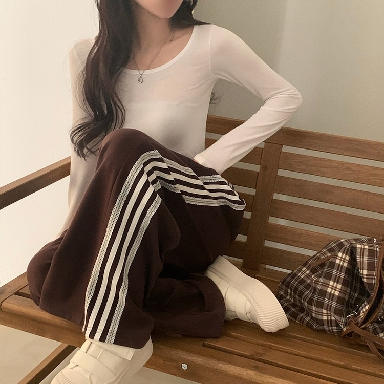 퓨츠 레이스 와이드 라인 트레이닝 롱팬츠 추리닝 6color 브라운