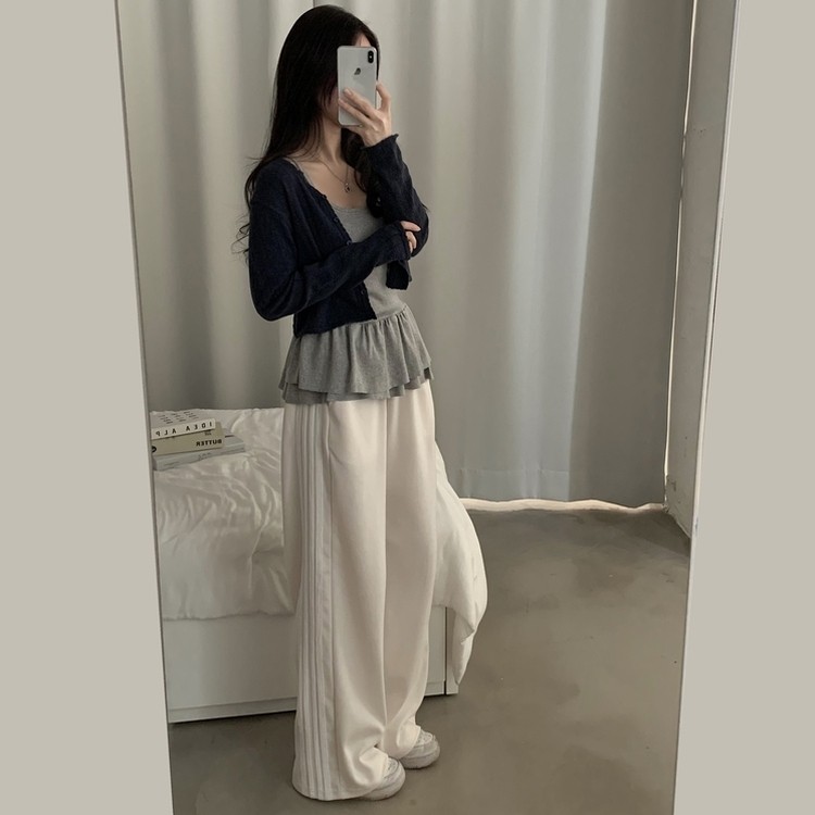 퓨츠 레이스 와이드 라인 트레이닝 롱팬츠 추리닝 6color 크림