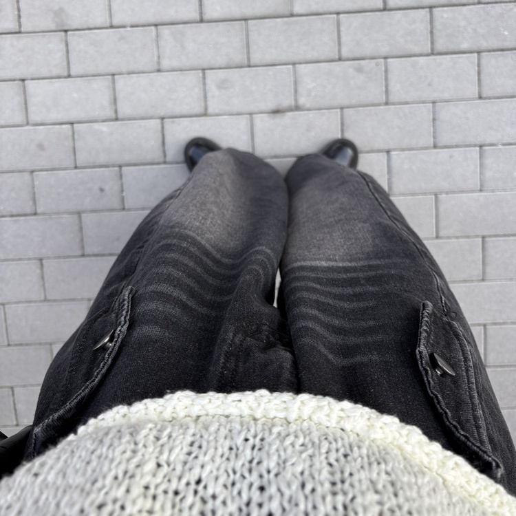 빈티지 워싱 포켓포인트 데님 팬츠 흑청