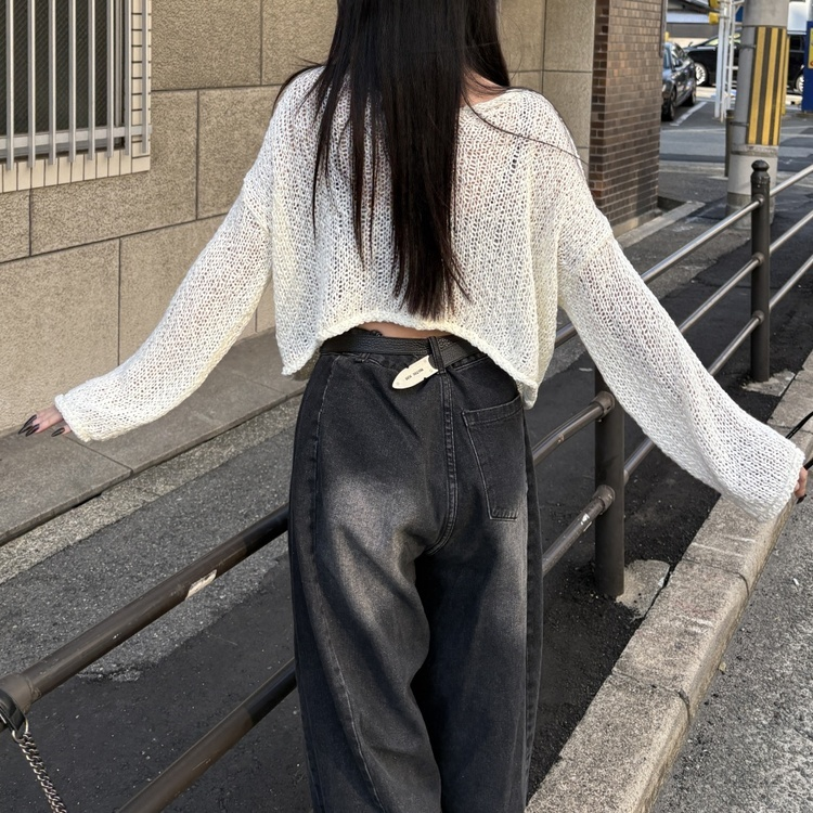 빈티지 워싱 포켓포인트 데님 팬츠 흑청