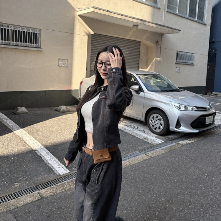 빈티지 워싱 포켓포인트 데님 팬츠 흑청