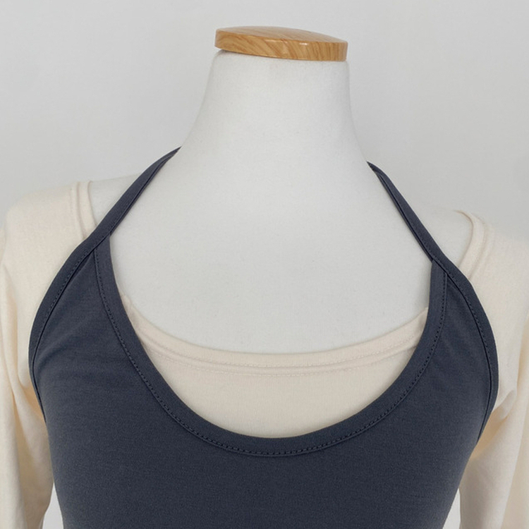 유이 옆셔링 레이어드 홀터 오프숄더 뷔스티에 미니 원피스